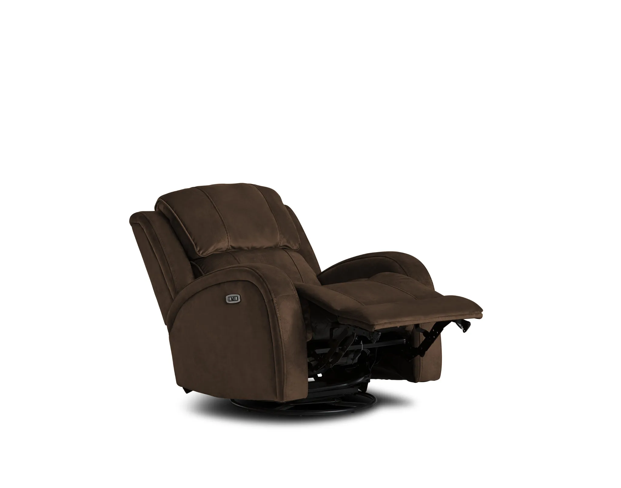 Jack Dark Brown Micro Power Swivel Glider Recliner