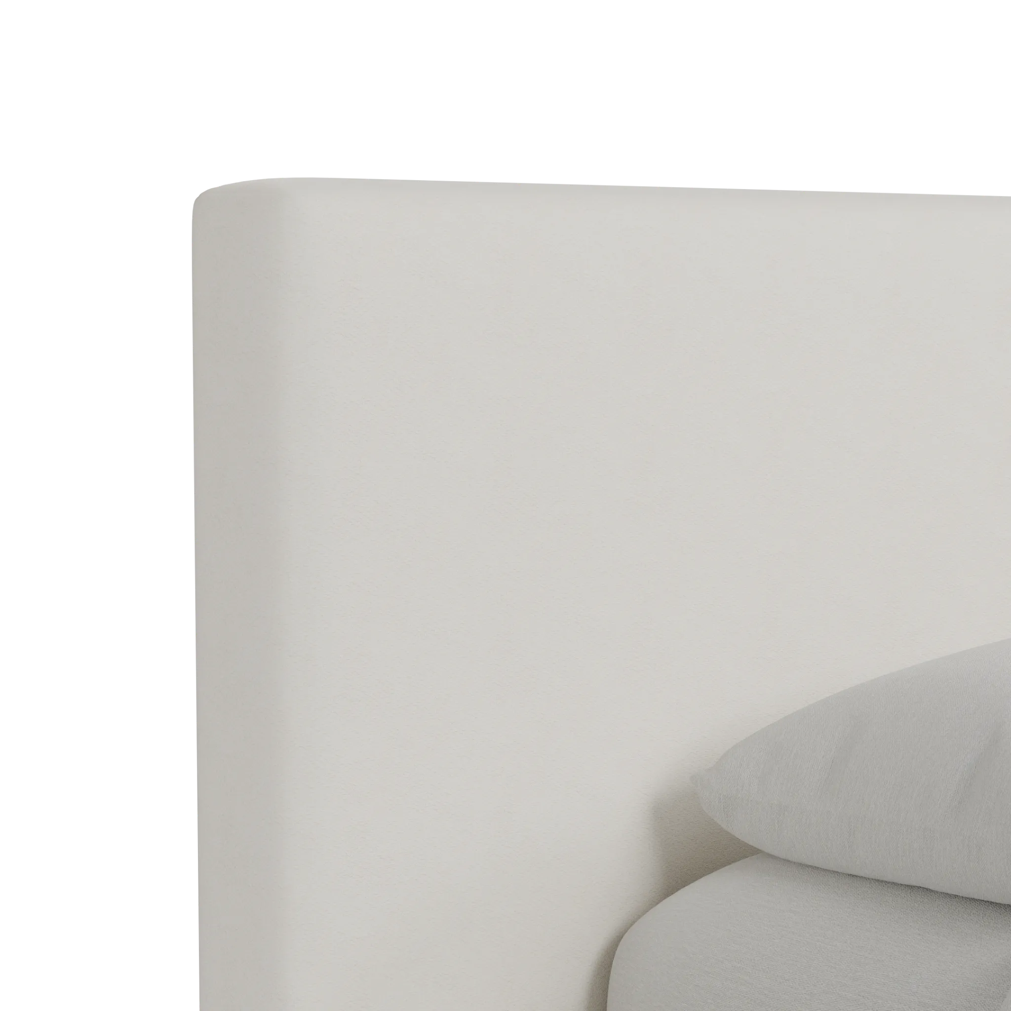 Grayton Gellar White 44" Upholstered Platform Bed