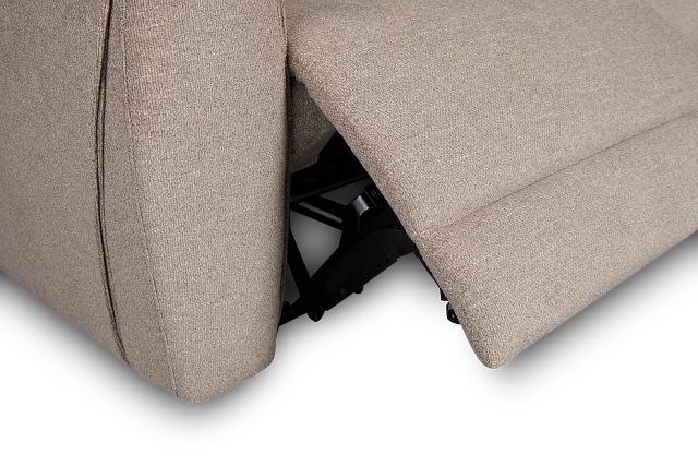 Walker Beige Fabric Medium Triple Power 2-arm Sectional
