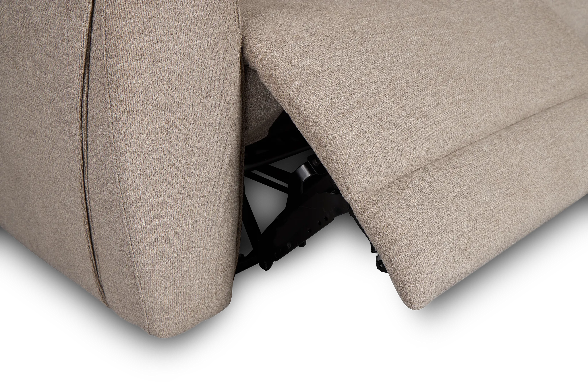 Walker Beige Fabric Medium Triple Power 2-arm Sectional