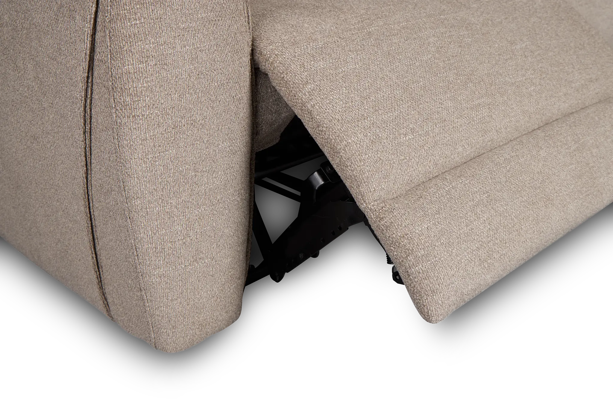 Walker Beige Fabric Medium Triple Power 2-arm Sectional Walker Beige Fabric Medium Triple Power 2-arm Sectional