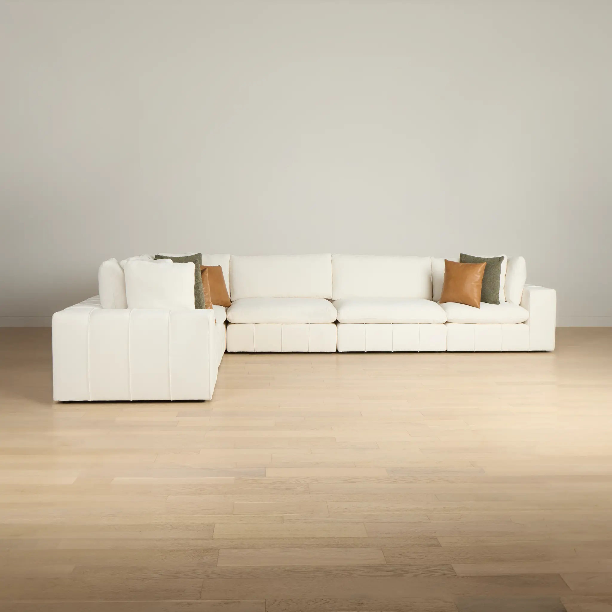 Cruz White Fabric 6-piece Modular Sectional Cruz White Fabric 6-piece Modular Sectional