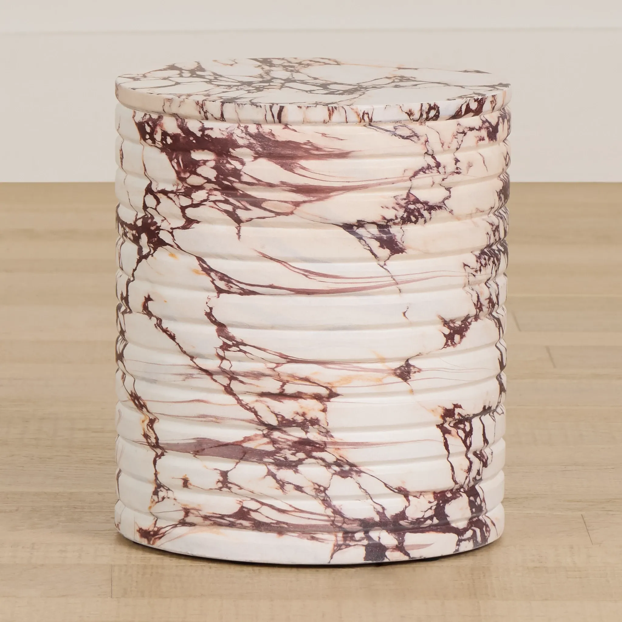 Vaya Red Round End Table