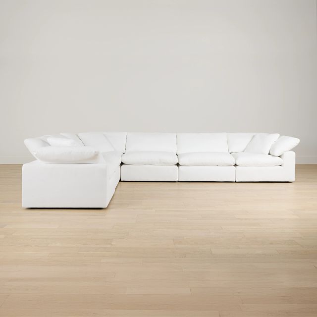 Nixon White Fabric 6-piece Modular Sectional