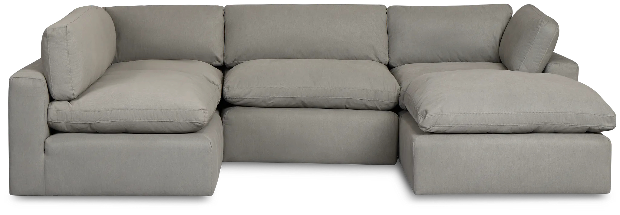 Grant Light Gray Fabric 5pc Bumper Sectional