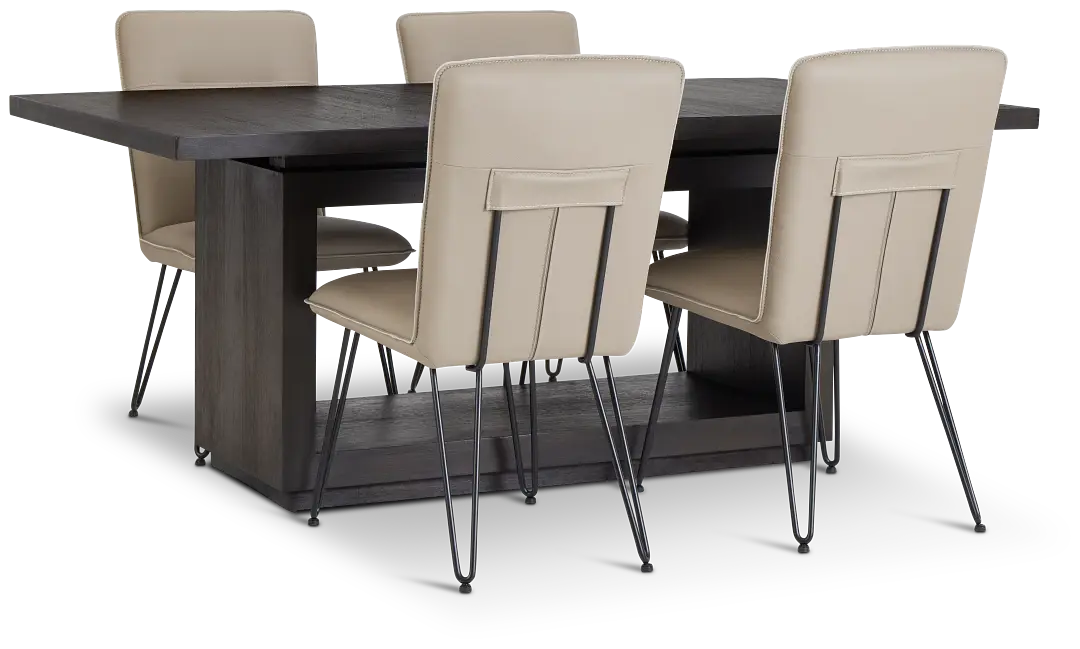 Madden Taupe Table & 4 Upholstered Chairs Madden Taupe Table & 4 Upholstered Chairs