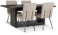 Madden Taupe Table & 4 Upholstered Chairs