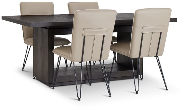 Madden Taupe Table & 4 Upholstered Chairs (3)