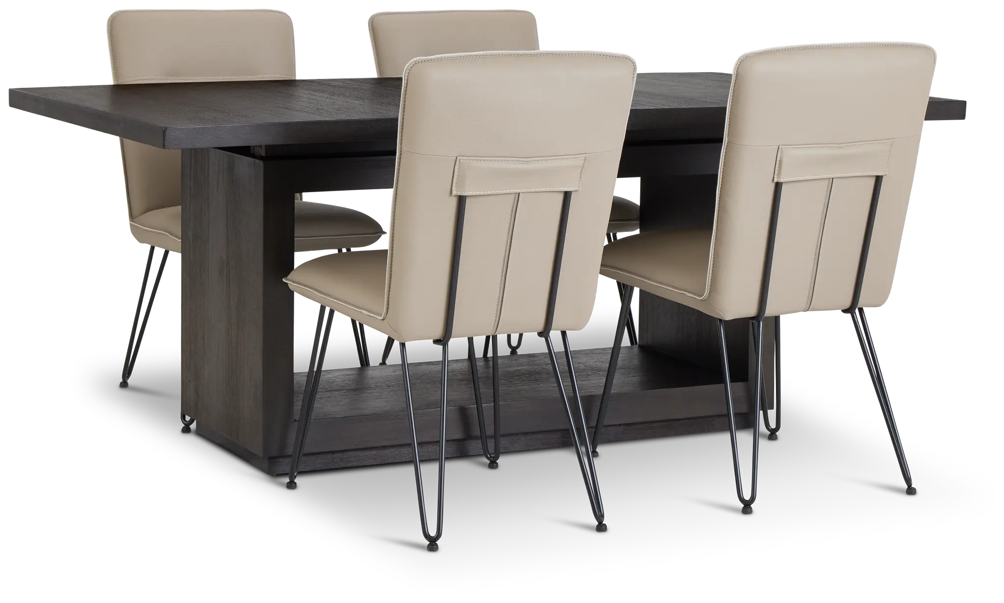 Madden Taupe Table & 4 Upholstered Chairs Madden Taupe Table & 4 Upholstered Chairs