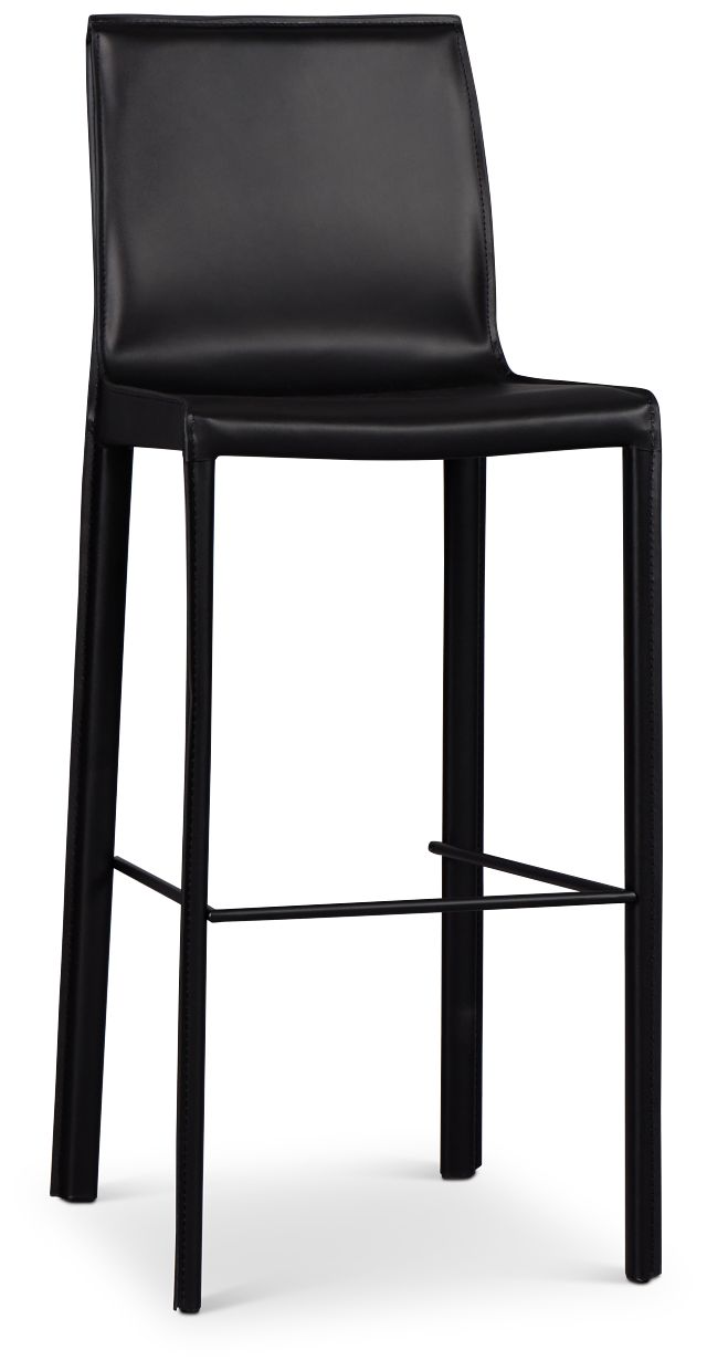 Lugo Black 30" Upholstered Barstool