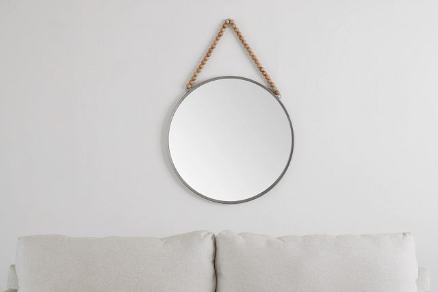 Belfort Dark Gray Round 30" Mirror