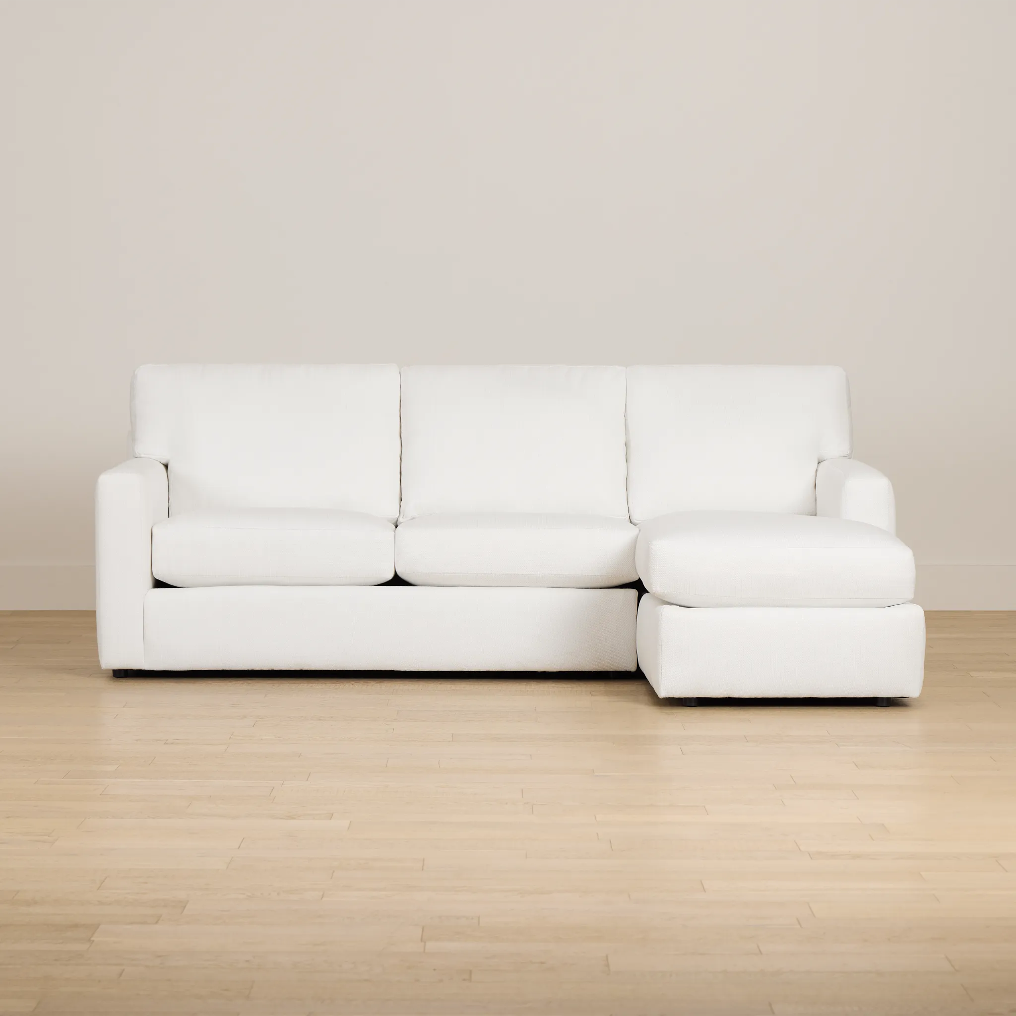 Rhodes White Fabric Right Chaise Sectional
