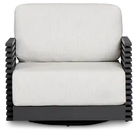 Monterey Black Aluminum Swivel Chair With Light Gray Cushions