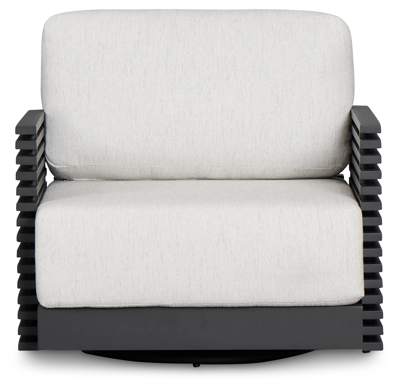 Monterey Black Aluminum Swivel Chair With Light Gray Cushions Monterey Black Aluminum Swivel Chair With Light Gray Cushions