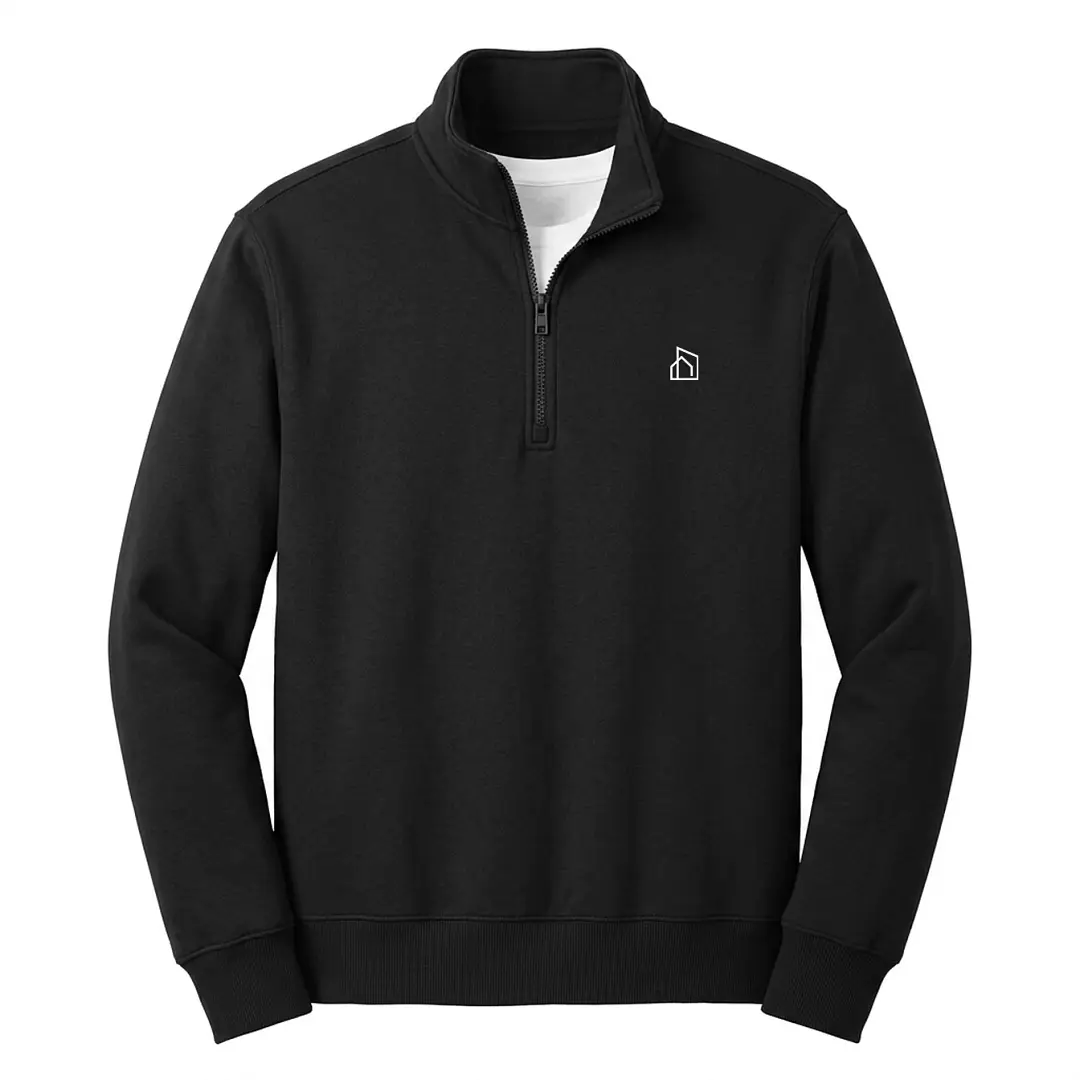 CITY HOME Black Mens Quarterzip CITY HOME Black Mens Quarterzip