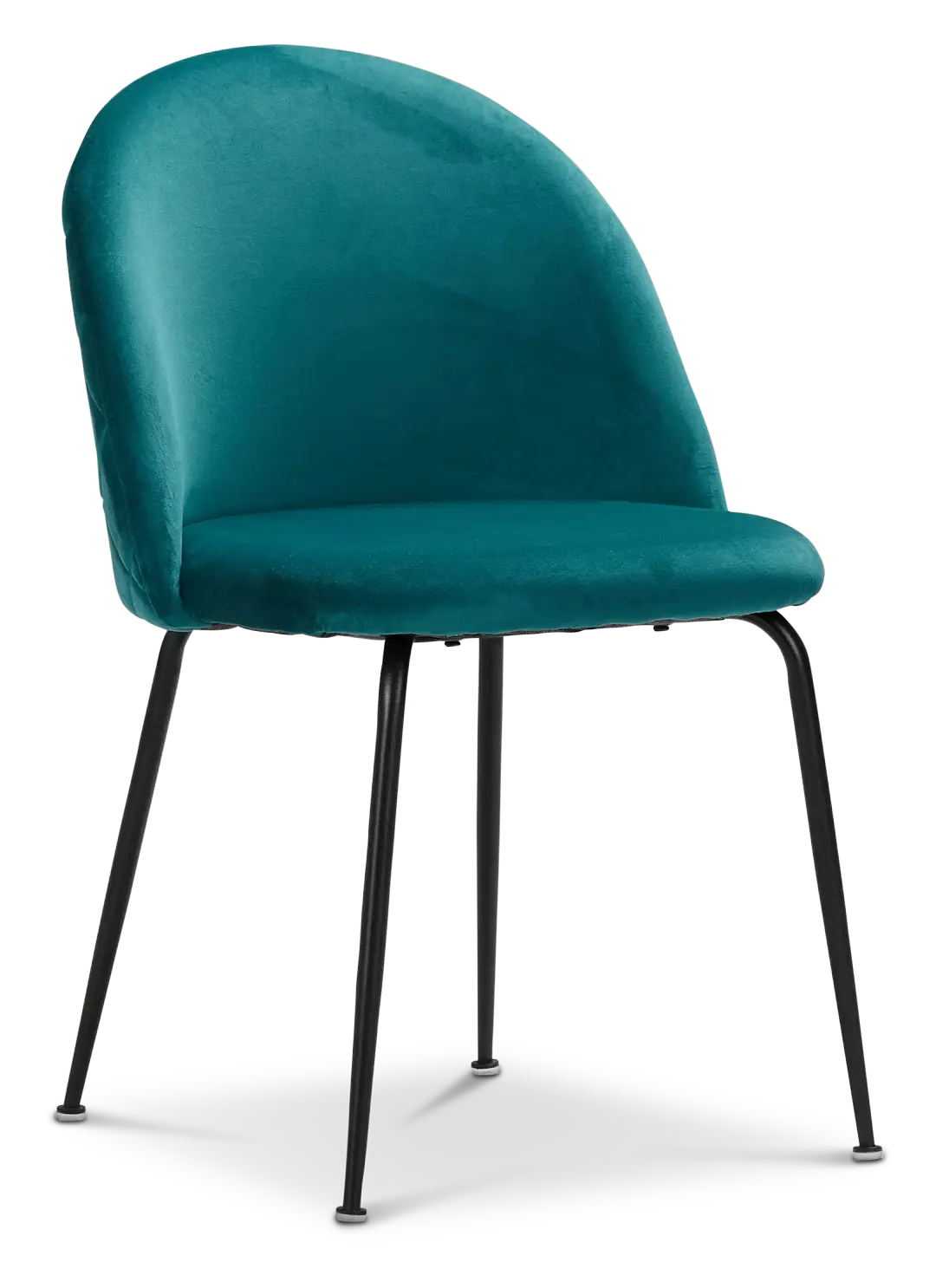 Capri Dark Teal Velvet Upholstered Side Chair W/ Black Legs Capri Dark Teal Velvet Upholstered Side Chair W/ Black Legs