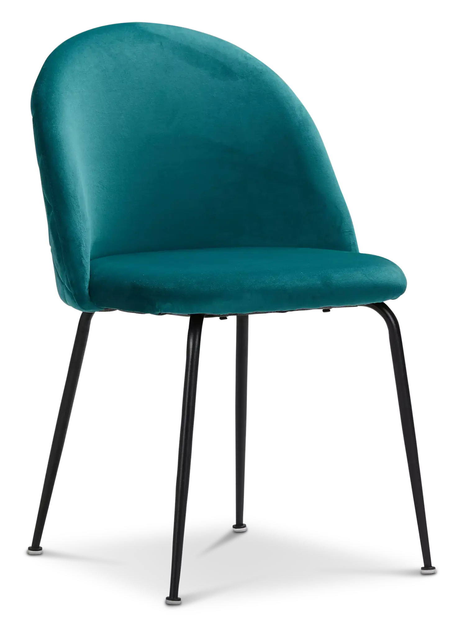 Capri Dark Teal Velvet Upholstered Side Chair W/ Black Legs Capri Dark Teal Velvet Upholstered Side Chair W/ Black Legs