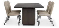 Madden Taupe Table & 4 Upholstered Chairs