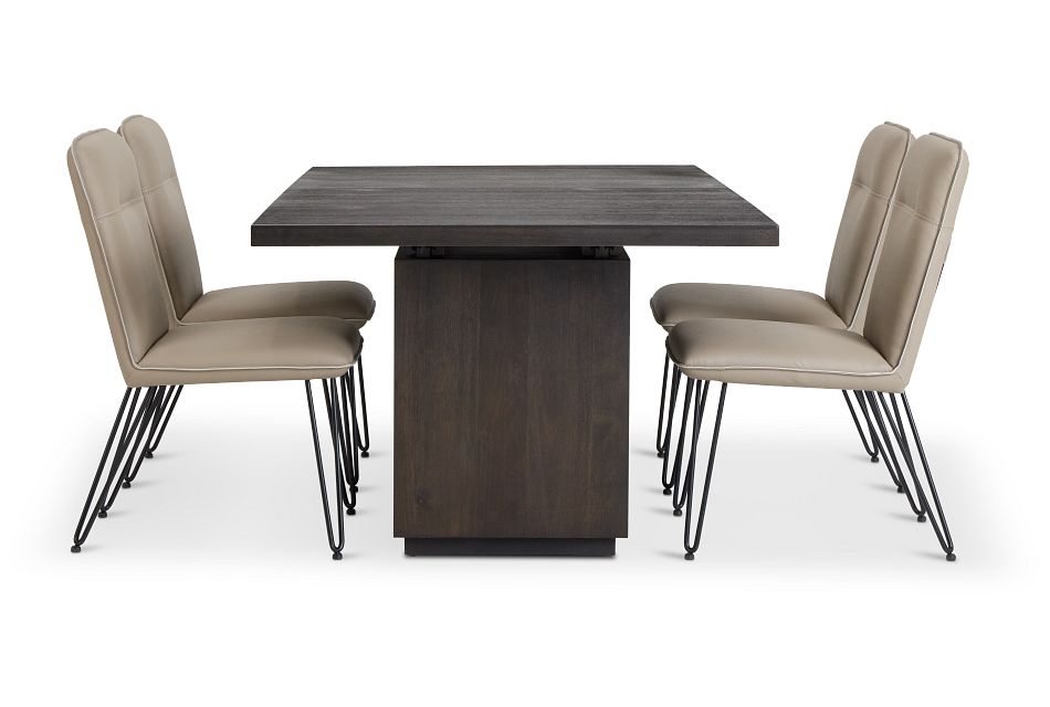 Madden Taupe Table & 4 Upholstered Chairs