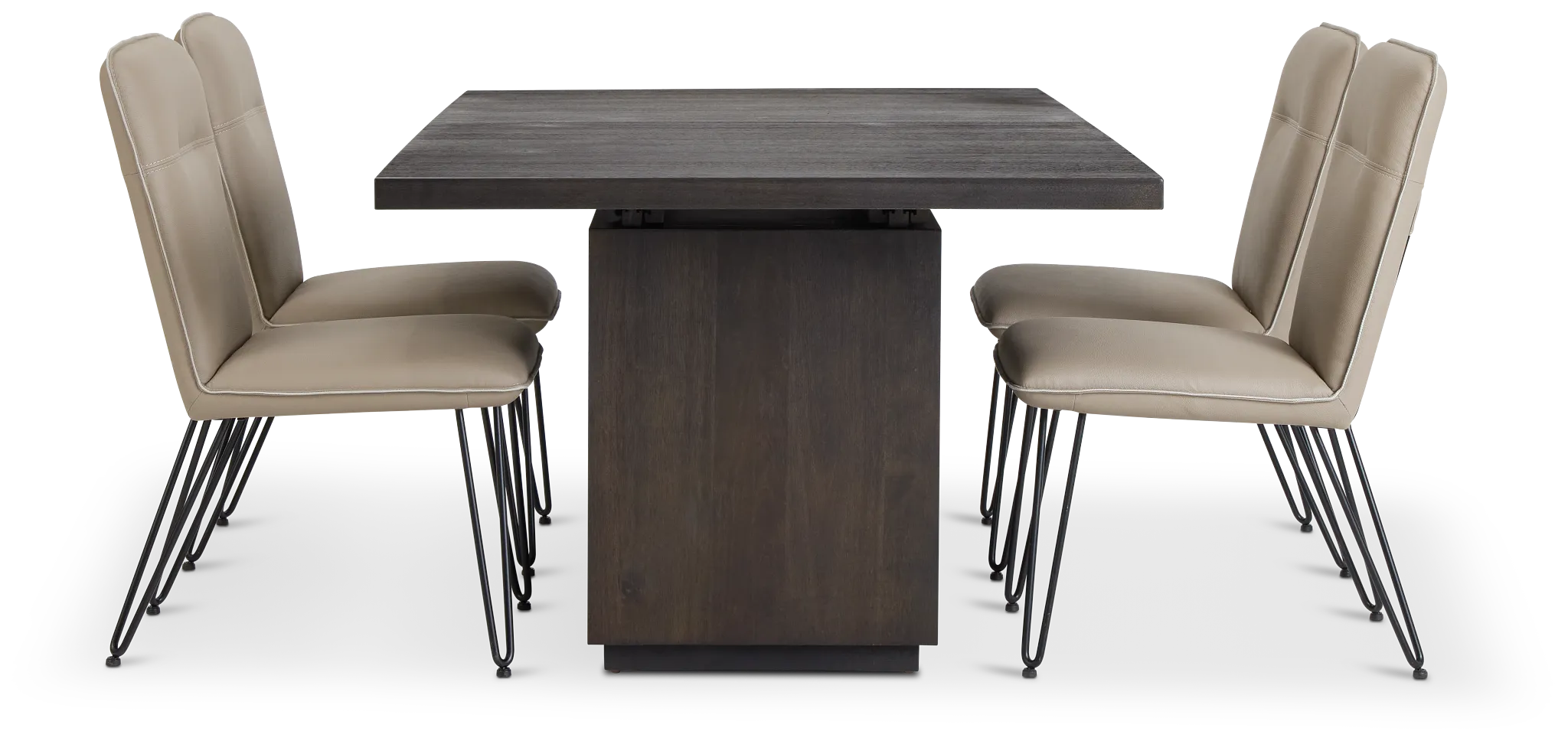 Madden Taupe Table & 4 Upholstered Chairs