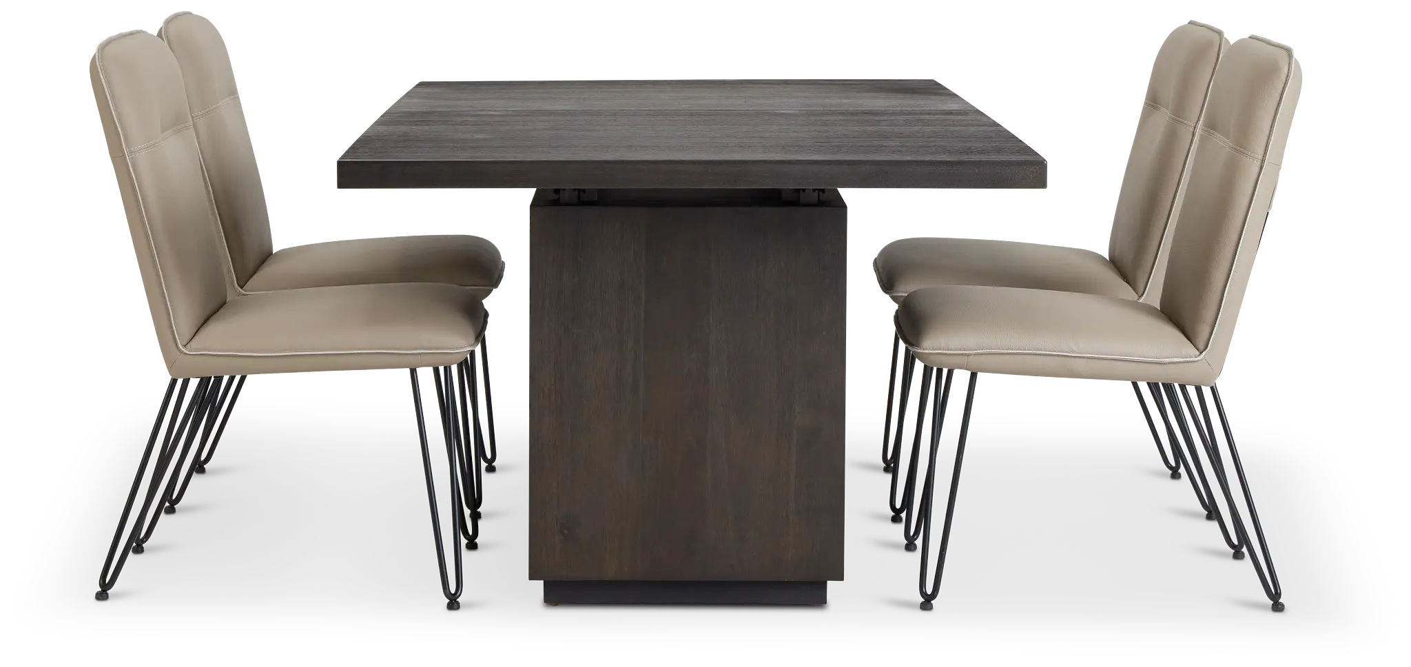 Madden Taupe Table & 4 Upholstered Chairs Madden Taupe Table & 4 Upholstered Chairs