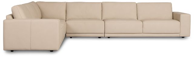 Kellan Ivory Leather Medium Two-arm Sectional