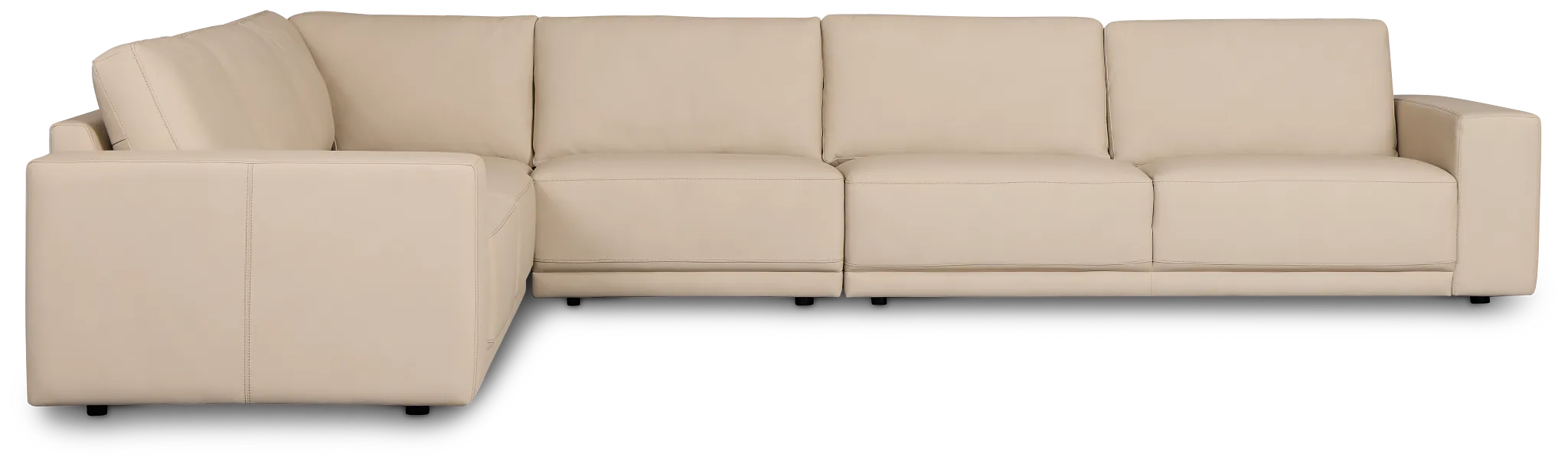Kellan Ivory Leather Medium Two-arm Sectional