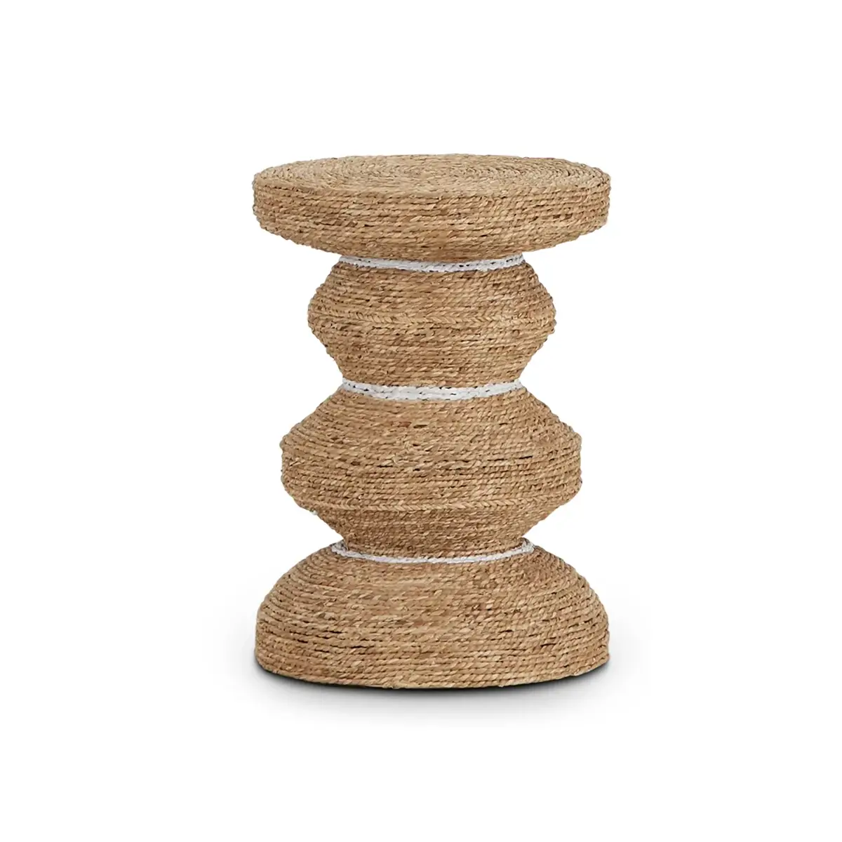 Maddie Light Tone Woven Accent Stool