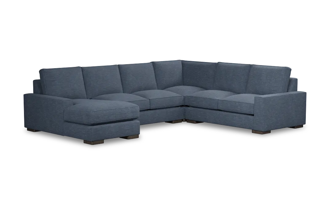 Edgewater Elevation Dark Blue Medium Left Chaise Sectional