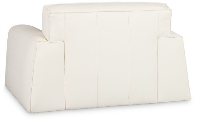 Blanca White Leather Swivel Chair