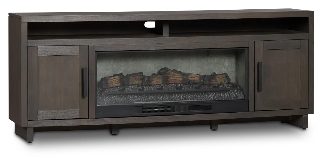 Richmond Gray 80" Tv Stand With Fireplace Insert