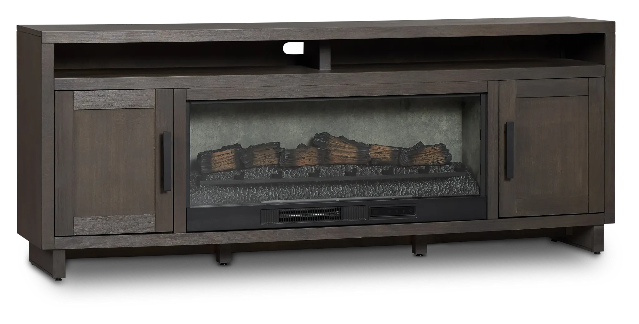 Richmond Gray 80" Tv Stand With Fireplace Insert