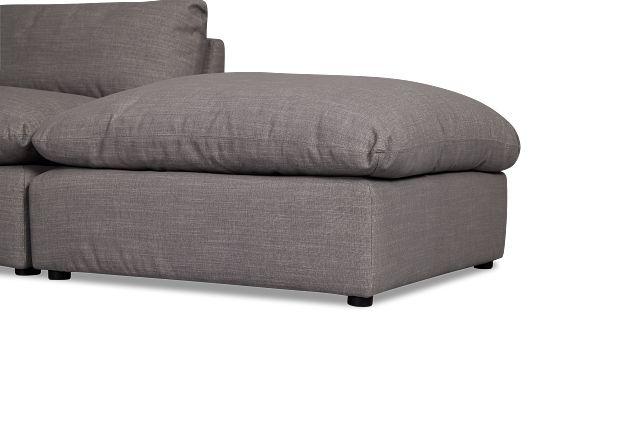 Serena Gray Fabric 5-piece Right Facing Bumper Sectional