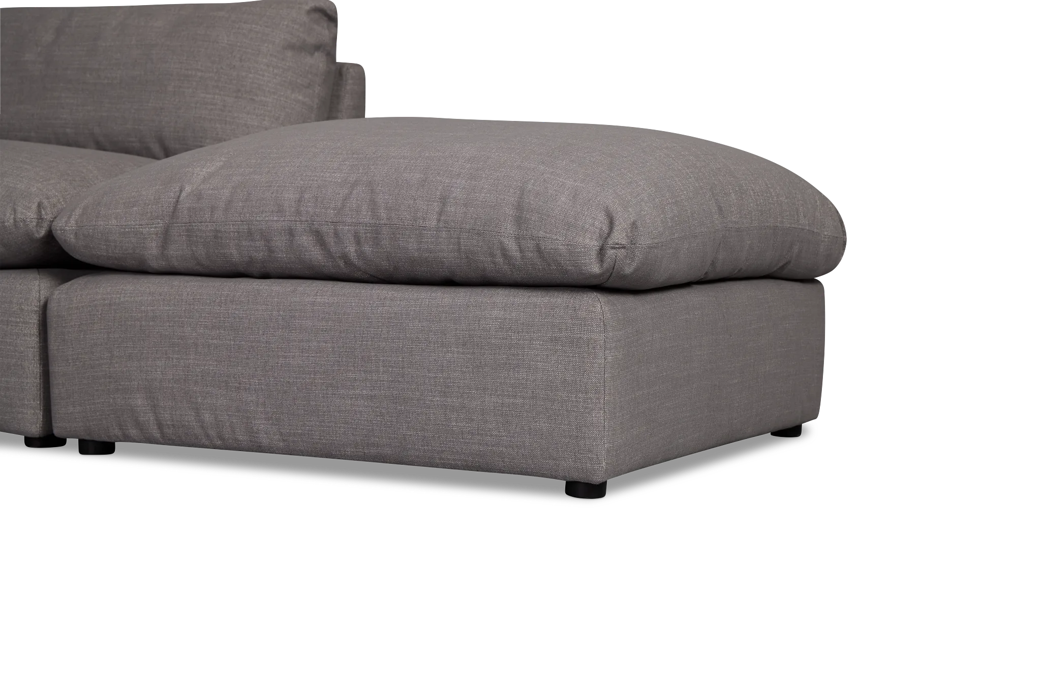 Serena Gray Fabric 5-piece Right Facing Bumper Sectional