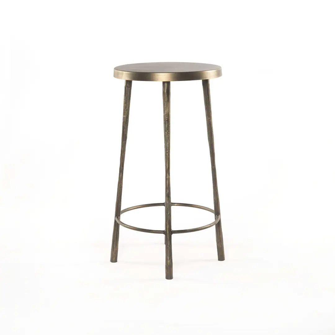 Four Hands Marty Brass Metal 24" Barstool Four Hands Marty Brass Metal 24" Barstool