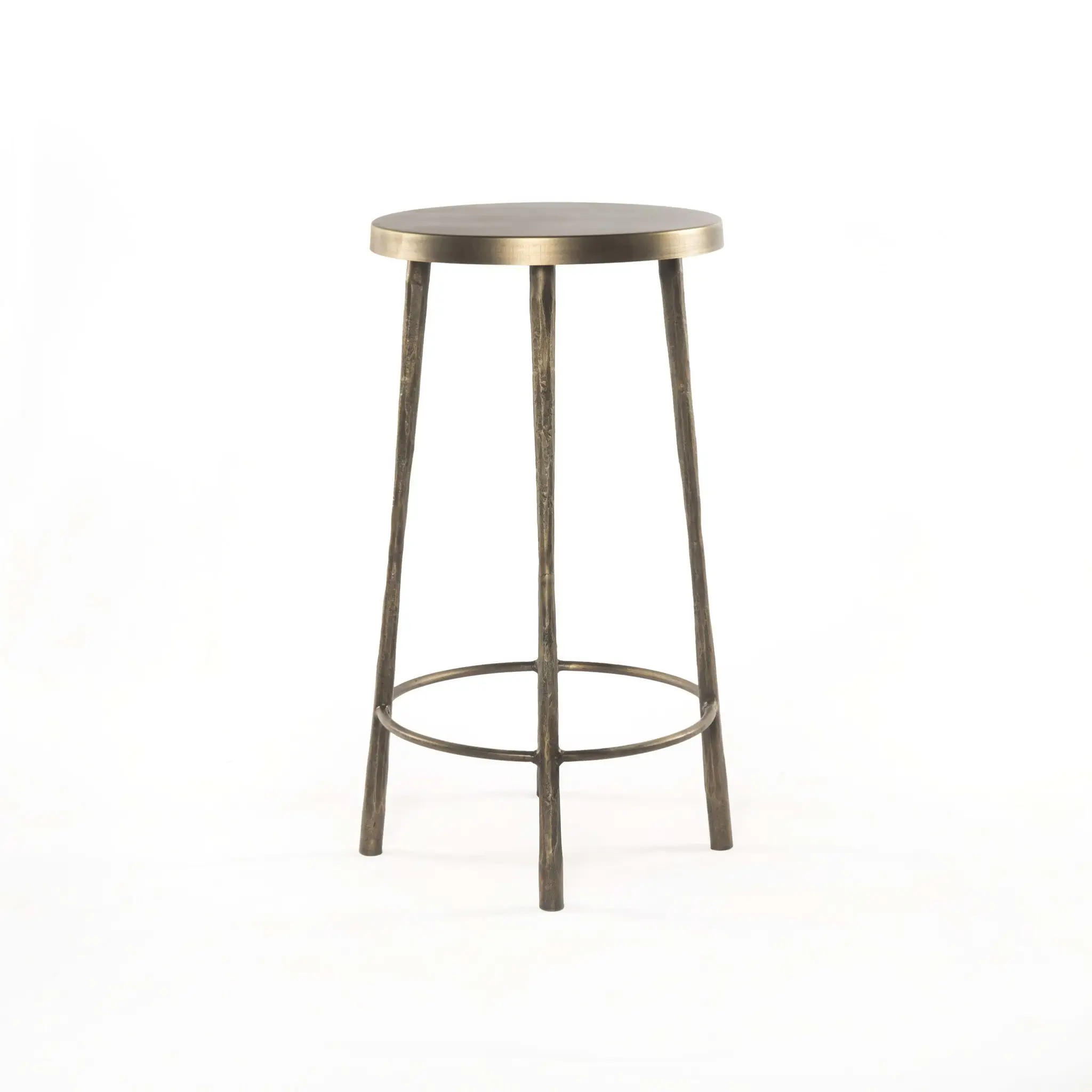 Four Hands Marty Brass Metal 24" Barstool Four Hands Marty Brass Metal 24" Barstool