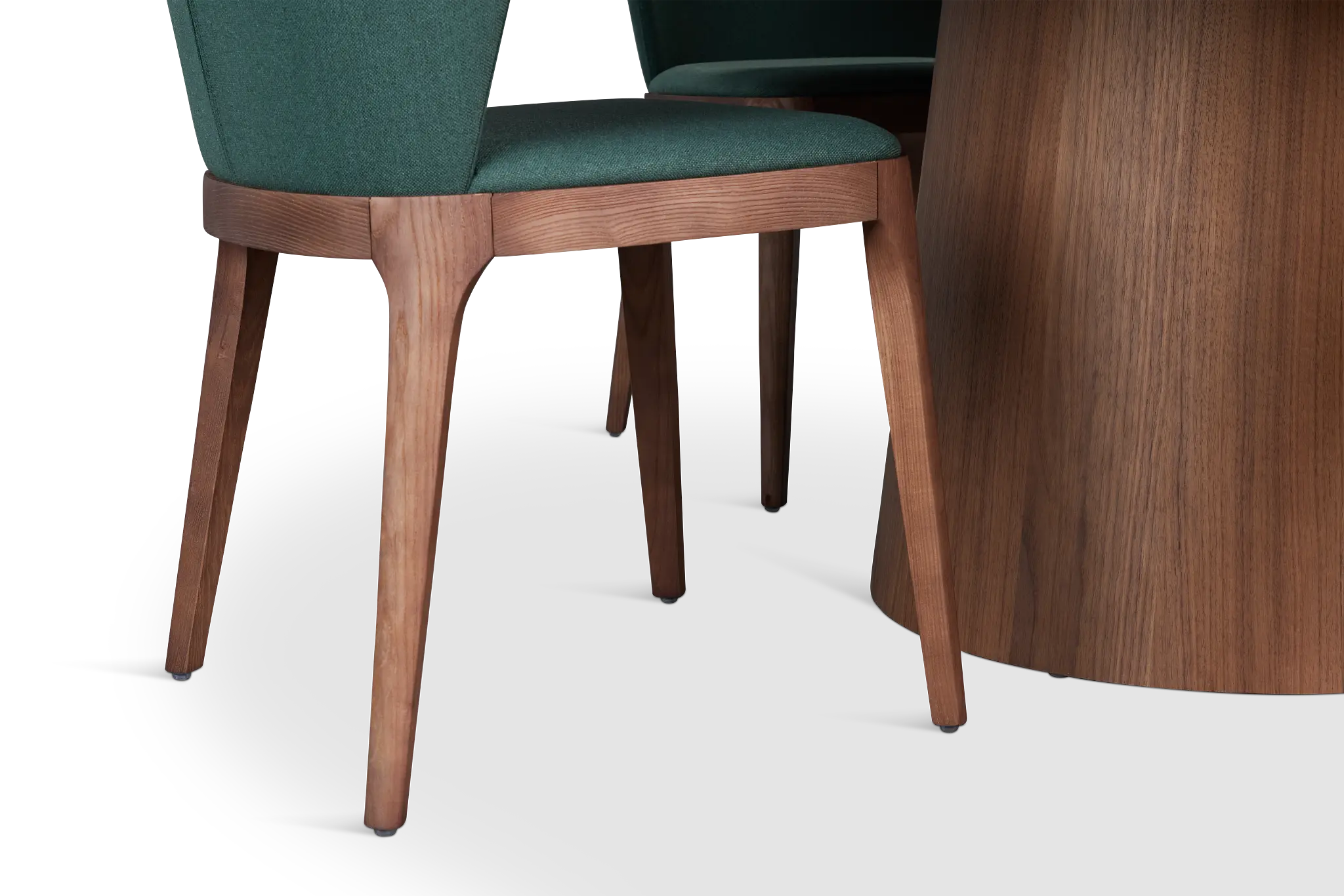 Nomad Mid Tone 59" Round Table & 4 Dark Green Chairs W/ Mid-tone Legs Nomad Mid Tone 59" Round Table & 4 Dark Green Chairs W/ Mid-tone Legs