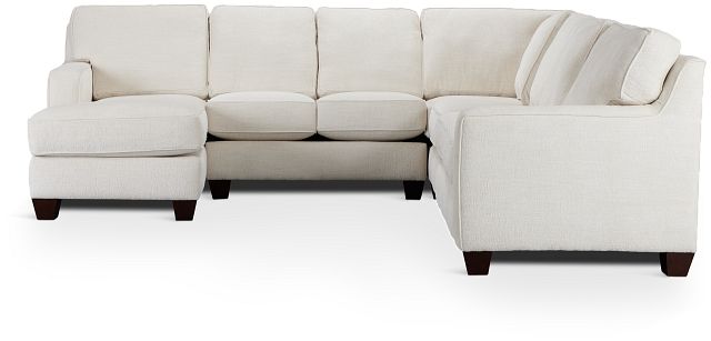 Andie White Fabric Large Right Chaise Sectional