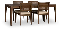 Pacific Mid Tone Rectangular Table & 4 Upholstered Chairs