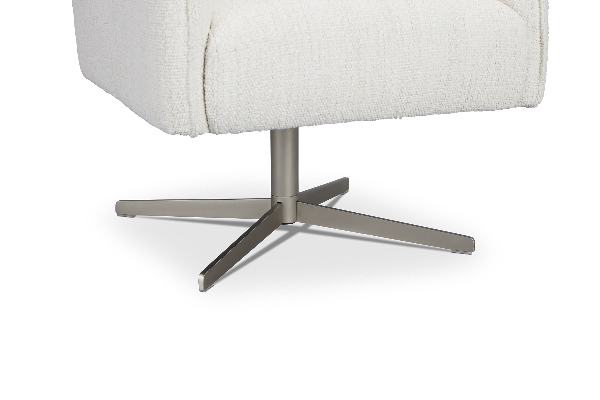 Imani White Fabric Swivel Accent Chair