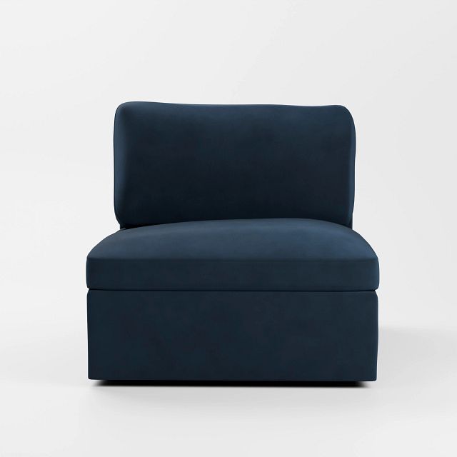 Destin Joya Dark Blue Velvet Swivel Chair
