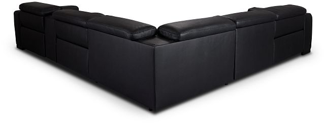 Lombardy Black Micro Medium Triple Power 2-arm Sectional