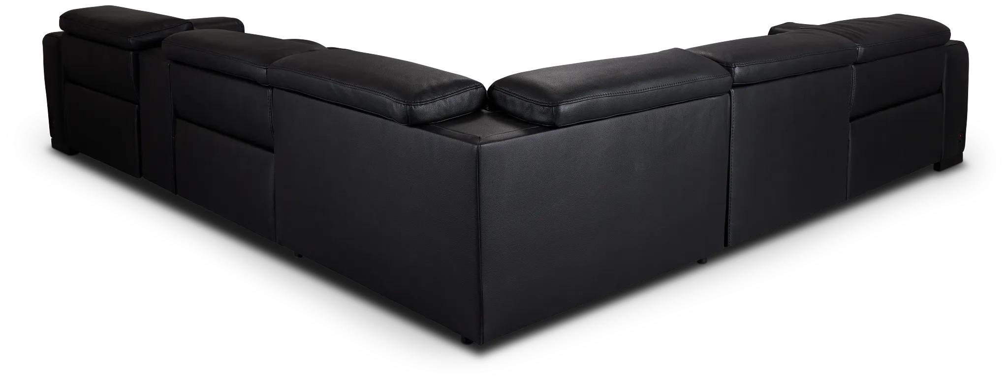 Lombardy Black Micro Medium Triple Power 2-arm Sectional