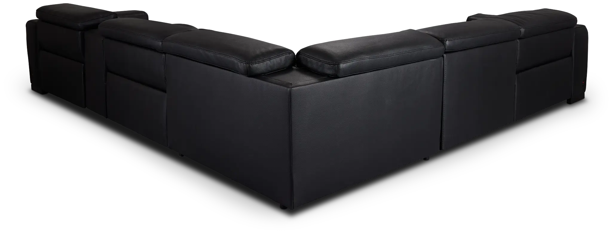 Lombardy Black Micro Medium Triple Power 2-arm Sectional Lombardy Black Micro Medium Triple Power 2-arm Sectional