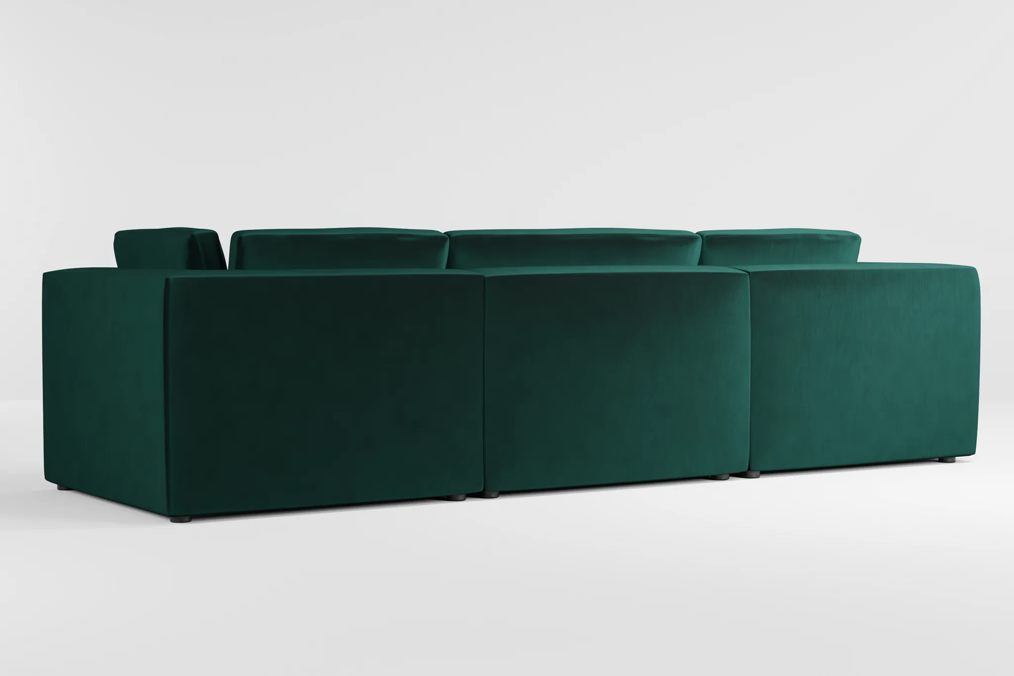 Destin Joya Green Velvet 3-piece Modular Sofa