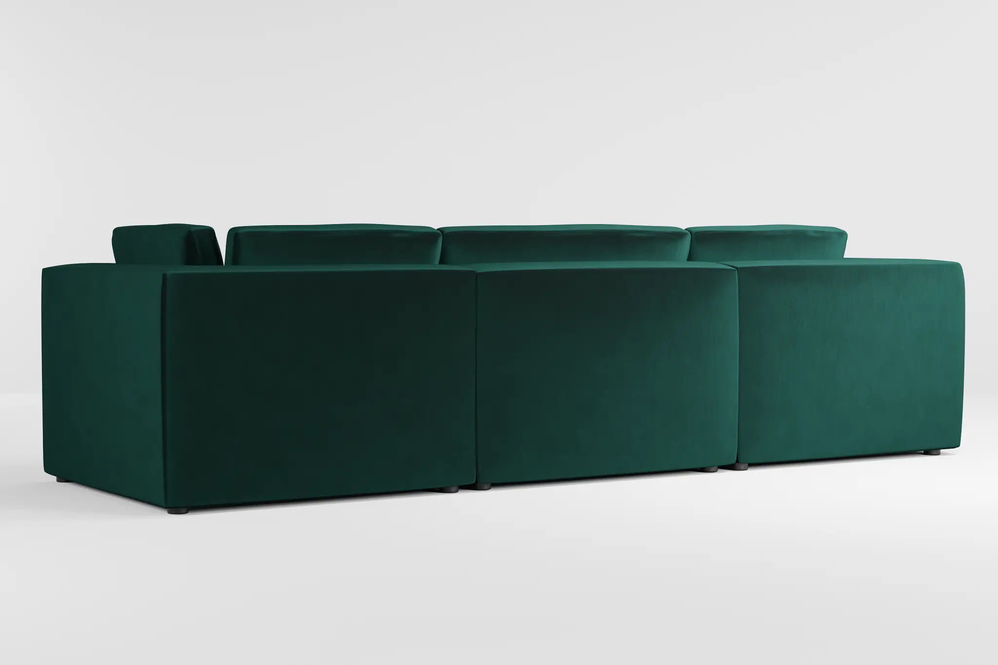 Destin Joya Green Velvet 3-piece Modular Sofa Destin Joya Green Velvet 3-piece Modular Sofa