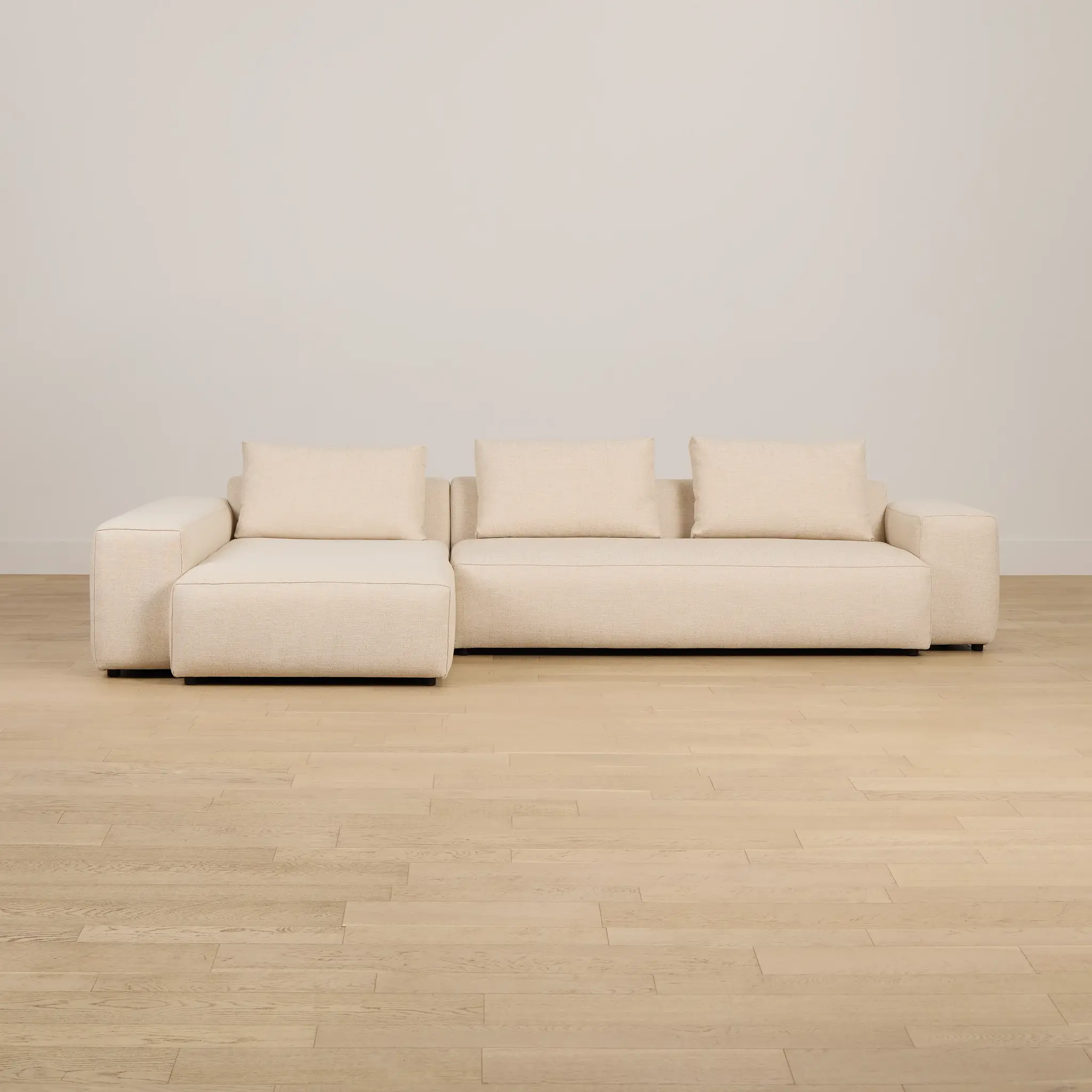 Cleo Beige Fabric Left Chaise Sectional Cleo Beige Fabric Left Chaise Sectional