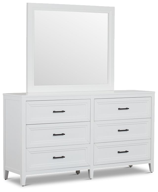 Nantucket White Dresser & Mirror (3)