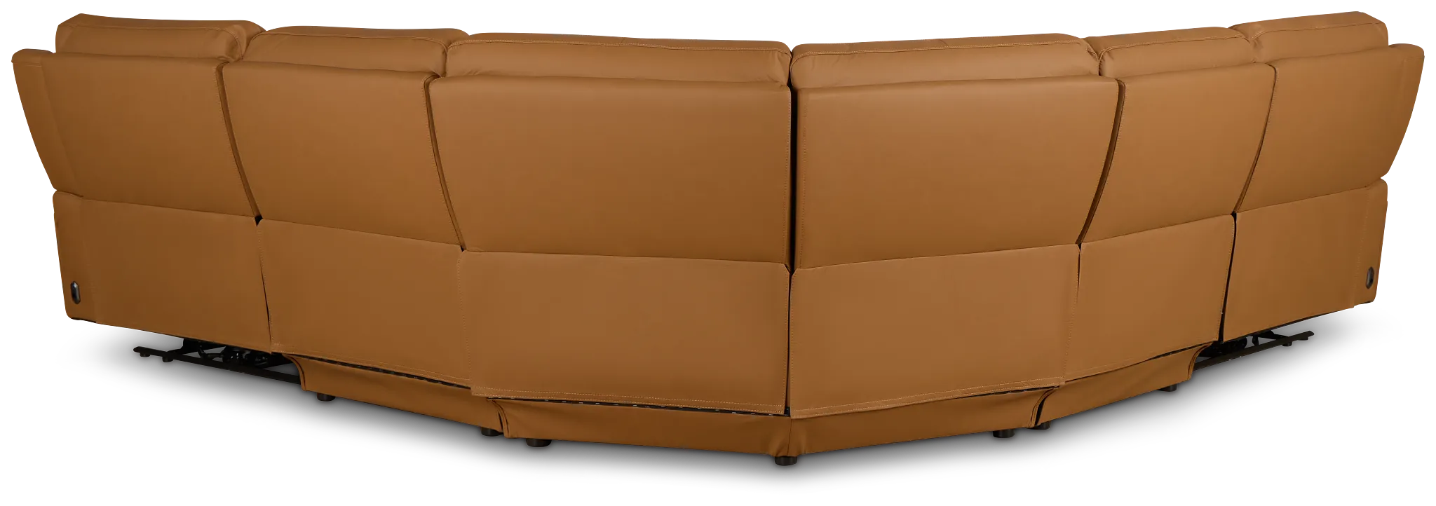 Summit Light Brown Lthr/vinyl Small Two-arm Power Reclining Sectional