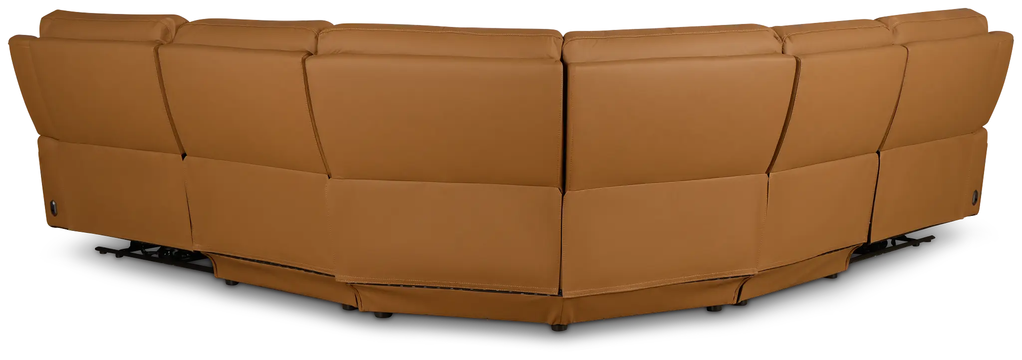 Summit Light Brown Lthr/vinyl Small Two-arm Power Reclining Sectional Summit Light Brown Lthr/vinyl Small Two-arm Power Reclining Sectional